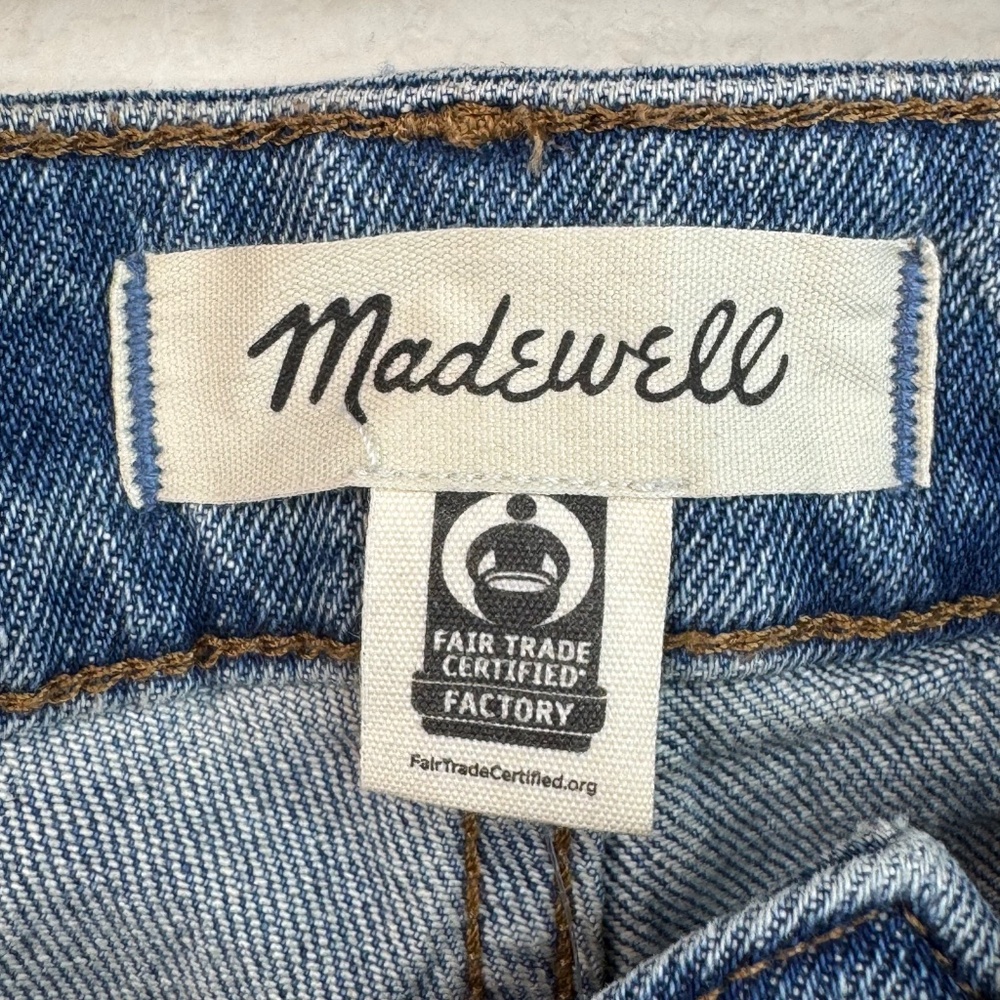 Madewell Womens Mid-Rise Perfect Vintage Ainsdale Wash Jeans Knee-Rip Plus 24W - Picture 4 of 16